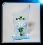 4 1/2" x 8" x 3/4" BLUE EXECUTIVE ACRYLIC AWARD