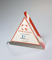 4" x 4" x 1" TRIANGLE EMBEDMENT AWARD LUCITE