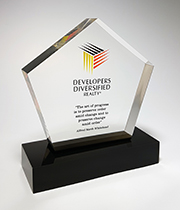 5" x 5" x 1" TRIANGLE EMBEDMENT AWARD LUCITE